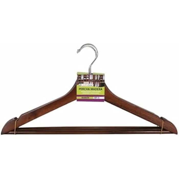 Cintres en Bois - Confortime - Lot de 24 - Marron - Multicolore - Bois Massif
