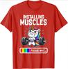 Summer Unisexs Fun Unicorn Weightlifting Letter Printed Round Neck Short Sleeved Gym Fitness 100 Pure Cotton Breathable Tshirt