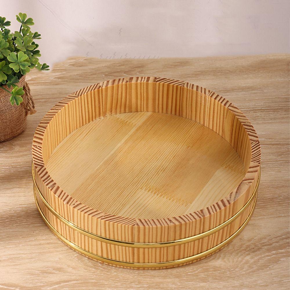 Creative Rice Sushi Bowl Bucket Tub Rustic Exquisite Wood Box Multi-Function Reusable Round Tray Snack Fruit Candies