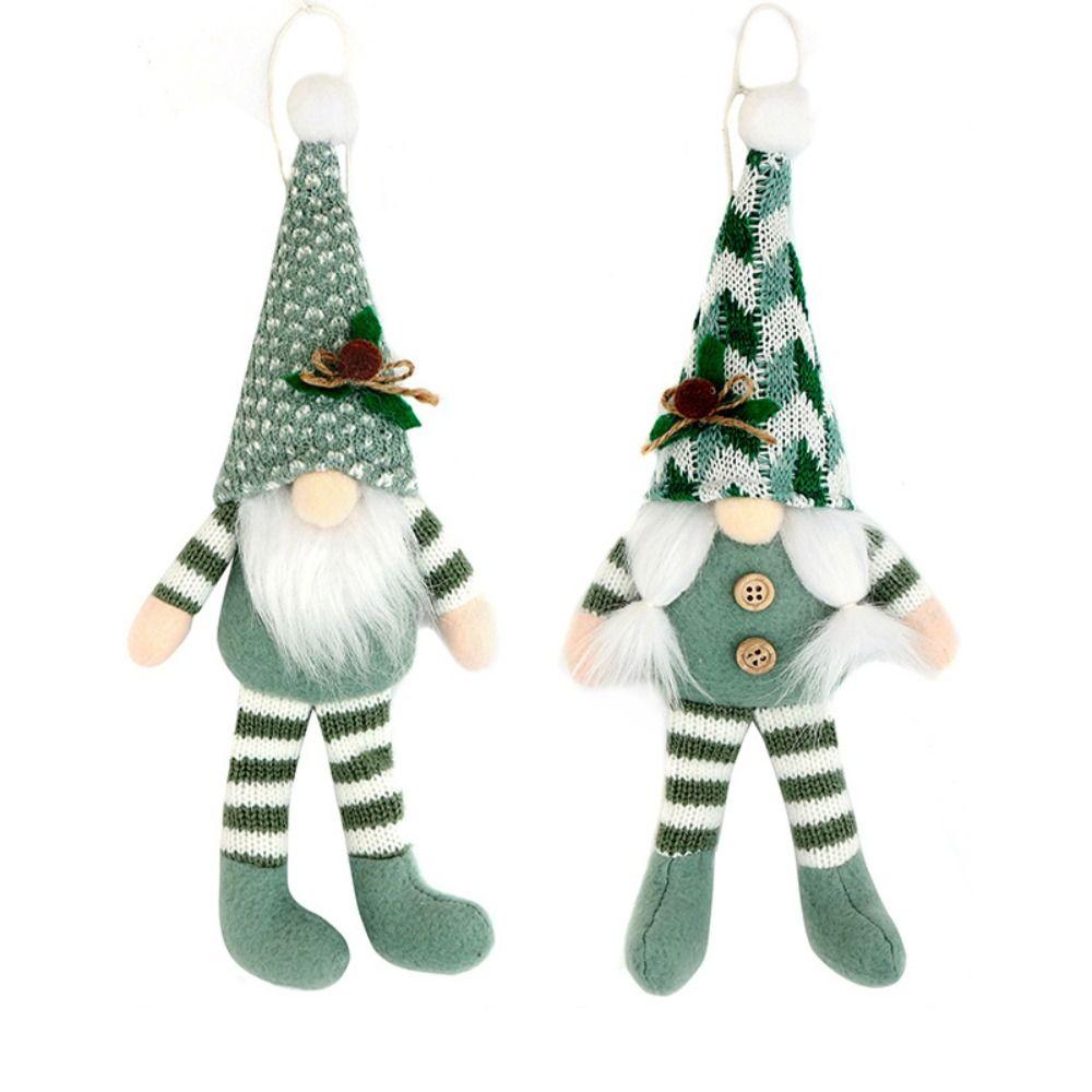 Green Christmas Decorations High-grade Long-Legged Rudolf Pendant Cartoon Creative Christmas Gnome Doll Christmas Gift Ornaments