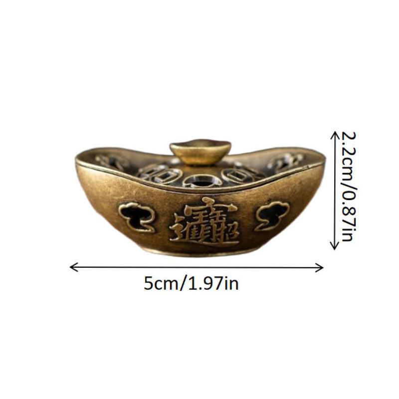 

Lucky Wealth Cat Incense Burner Golden Feng Shui Good Luck Home/Office Decor With Prosperity Symbols Meditation Accessory