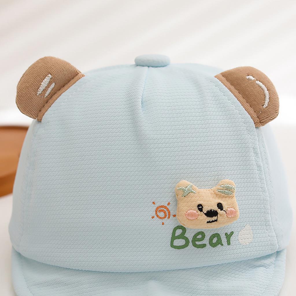 Cartoon Cute Baby Baseball Hat with Ears Summer Soft Brim Sunshade Duck Tongue Cap Boy Girl Infant Kids Soft Peaked Sun Hat