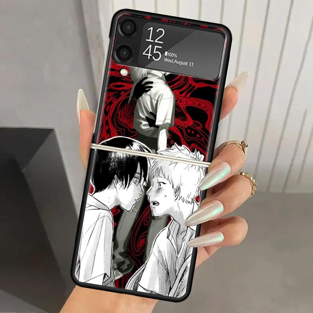 H-Hikaru Ga Shinda Natsu Hard PC Phone Case For Samsung Galaxy Z Flip 7 6 5 4 3 Black ZFlip7 ZFlip6 Flip5 Flip4 Flip3 5G Print C