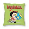 Federa Cuscino Mafalda Cartone Animato Poliestere Stampato Copricuscino Decorazioni Copricuscino da Lancio Casa con Cerniera
