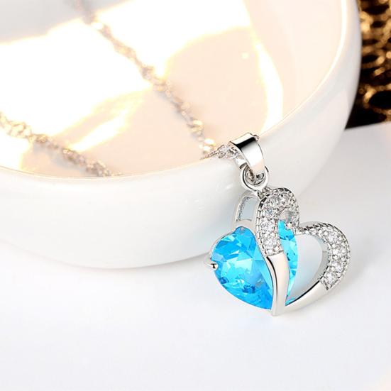 1 Set Hängeohrringe Geometrisch Strass Hochglanz Zirkonia Feine Verarbeitung Dekoration Glänzend Herzförmiger Anhänger Halskette Damen Accessoire