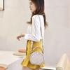 Bag Women's Bag 2025 New Popular Shoulder Messenger Bag Versatile Flower Pu Round Bag Women's Premium Sense Portable