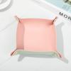 2PCS Nordic Leather Desktop Storage Tray PVC Leather Jewelry Cosmetic Key Storage Tray Desktop Folding Organizer Storage Box