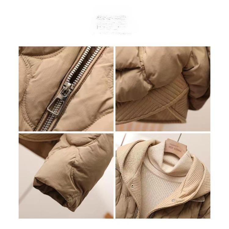 Modischer Wintermantel für Damen, kurzer zweiteiliger Kapuzenpullover mit einfarbiger, verdickter Baumwollwattierung