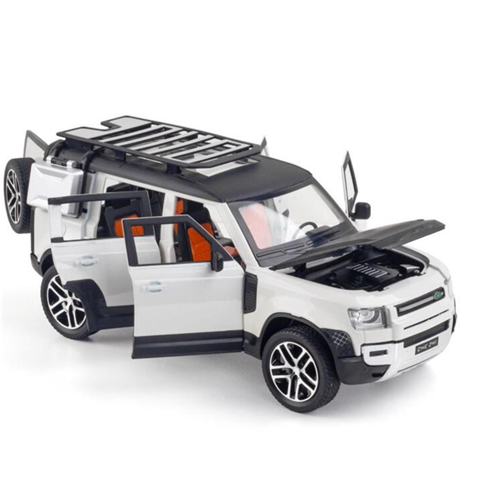 1/24 Sound&Light Model Pull-Back Car Toy Vehicle for Land Rover Range Rover Suv Door Open Collection Dislay White Birthday Gift