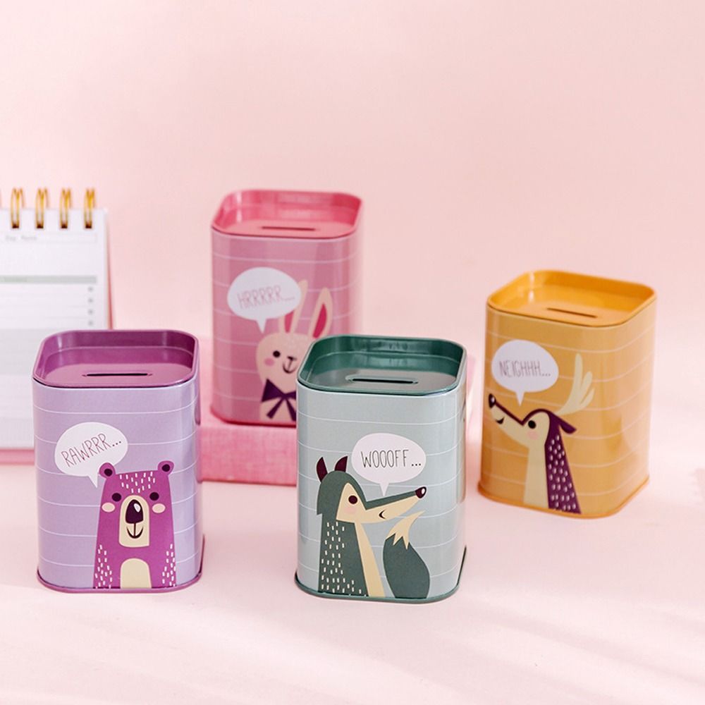 Giraffe Animal High-Capacity Home Decoration Tinplate Coin Box Cash Box Money Box Metal Piggy Bank