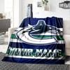Name Custom Vancouver Canucks Print Flannel Blanket High Quality Warm Comfortable Cover for All Seasons Perfect for Gifts Home Decor