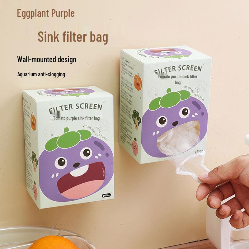 Eggplant Purple Sink Filter Net Bag for Kitchen Drain and Vegetable Washing