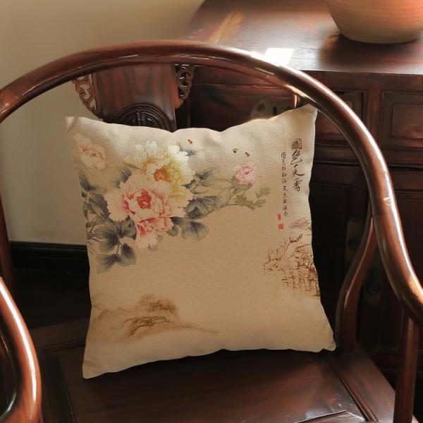 9 Designs Chinese Royal Style Poeny Flowers Cushion For Home Decoration East Asia Elegant Floral Sofa Pillow Case Cushion Covers