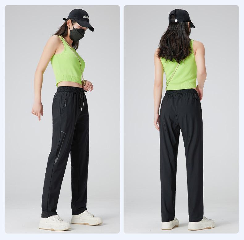 Unisex Quick-Dry Ice Silk Cuffed Pants – Cool, Lightweight, Straight-Leg for Summer
