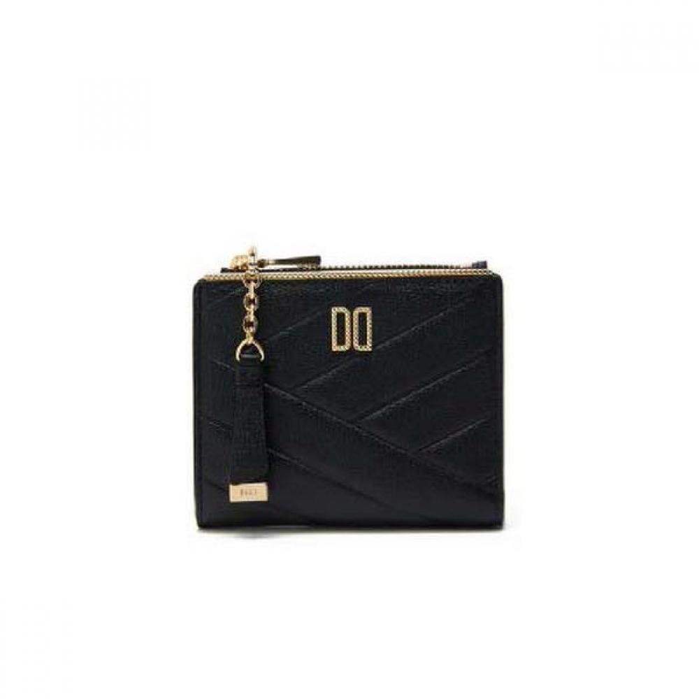 Daks Black Leather Dd Logo 2 Zip Wallet Dcwa2f417bk