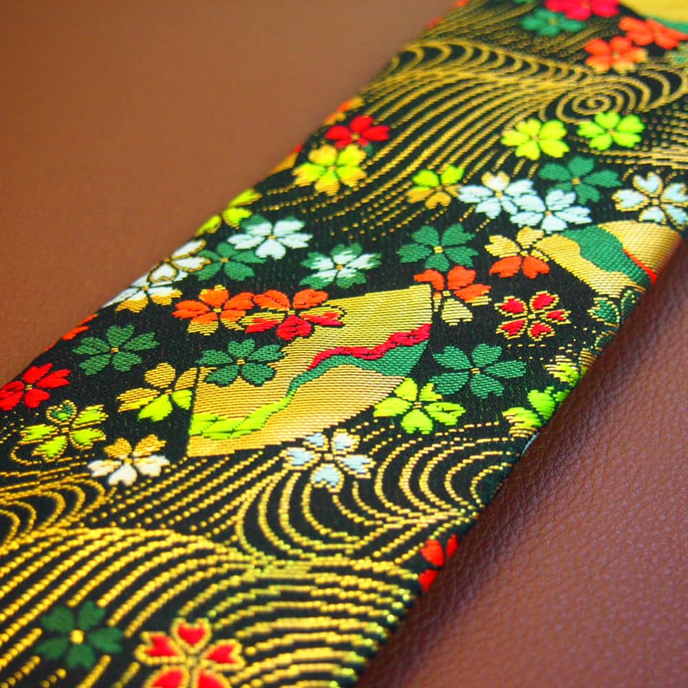 Höchste Qualität, japanisches Muster, Gold, speziell hergestellt in Nishijin, perfekt für Hochzeiten, Gold [Shikisai Shop], Krawatte, Brokat, Orchidee, Stück, Japan,