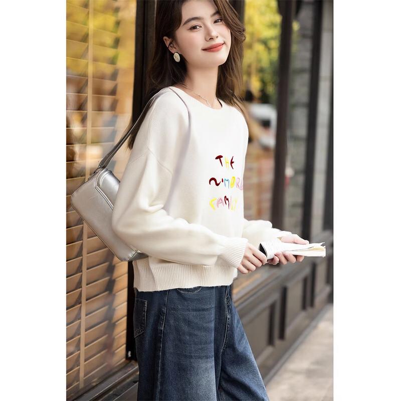 Mokana Women's Embroidered Long-Sleeve Casual Sweater