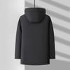 Men's Down Jacket Autumn and Winter Duck Down Warm Hooded Removable Liner Business Thickened Down Middle-aged Jacket