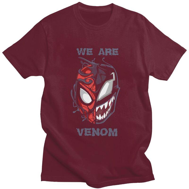 Custom Comic Venom Animes T Shirt for Men 100% Cotton Tshirt Tee T-shirts Slim Fit Clothing