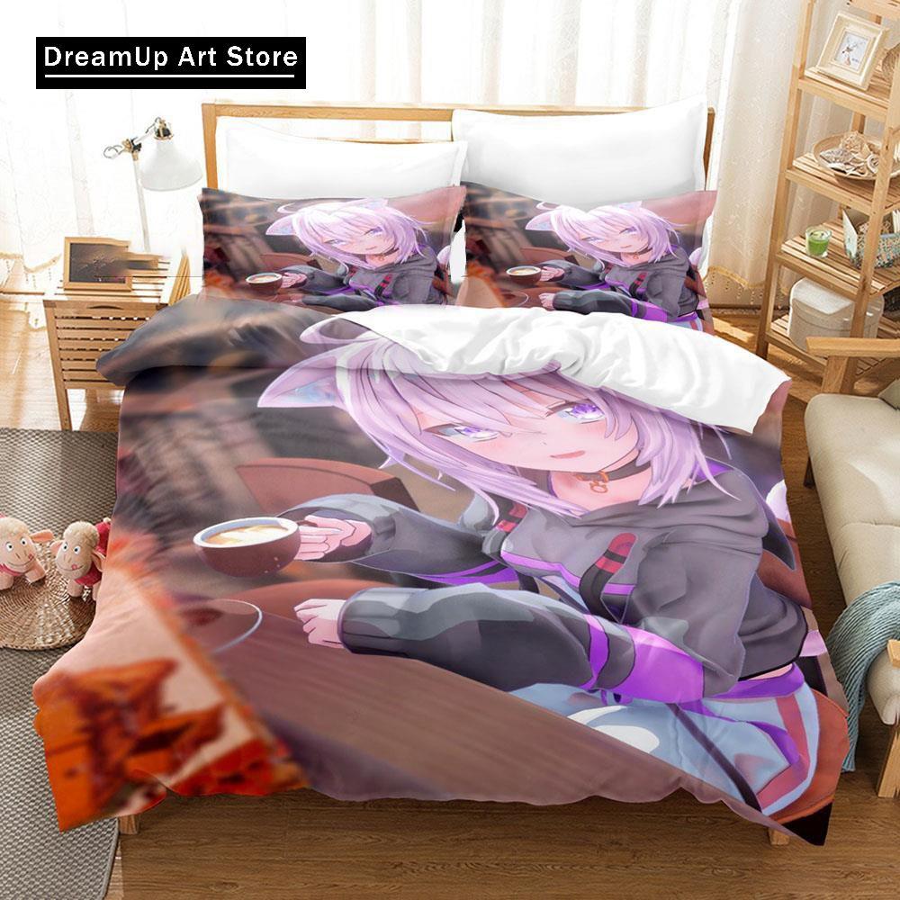 3d Print Anime Nekomata Okayu Bedding Set Boys Girls Twin Queen Size Duvet Cover Pillowcase Bed Kids Adult Fashion Home Textiles