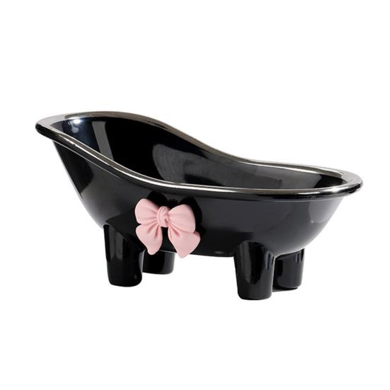 Versatile Soap Dish with Drain Holes Bow-knot Design Easy to Clean Decorative Bathtub Shaped Soap Tray for Bathroom