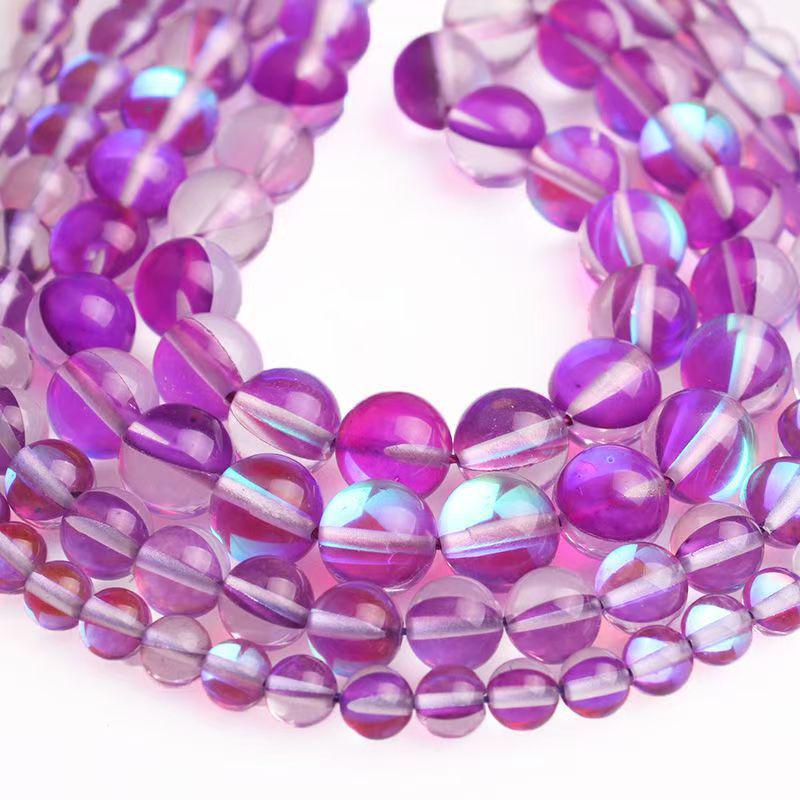 Moonstone Imitation Flash Round Beads for DIY Jewelry Making