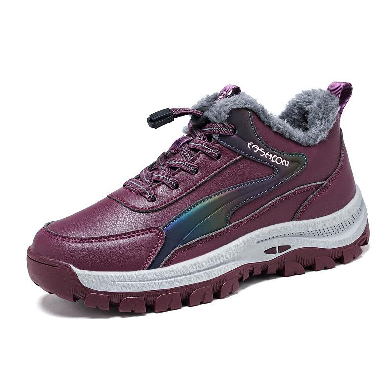 New women's velvet warm walking shoes medium snow boots women's winter mother cotton shoes