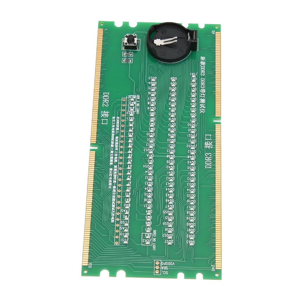 Computer Memory Tester DDR2 DDR3 2 in 1 PCB Material Light Emitting Diodes Desktop Mainboard Tester