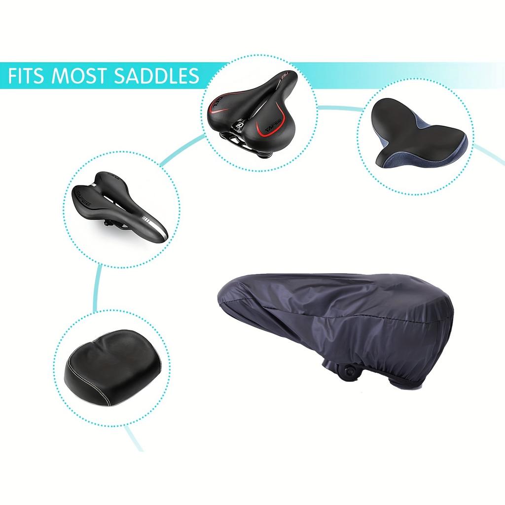 Black Seat Cover 1pc Elastic Bicycle Seat Cover Black Rainproof Seat Protector for Travel & Outdoor Cycling, Bike Seat Cushion