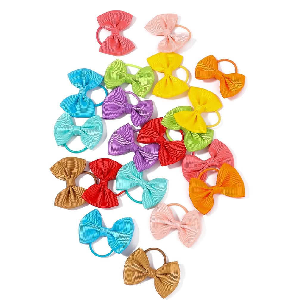 High qualityMorandi 10/20/40/80pcs Hair Bands, Simple Fashion Solid Color Bow Hair Ties for Girls, Polyester Fiber Woven Hair Accessories for Festive