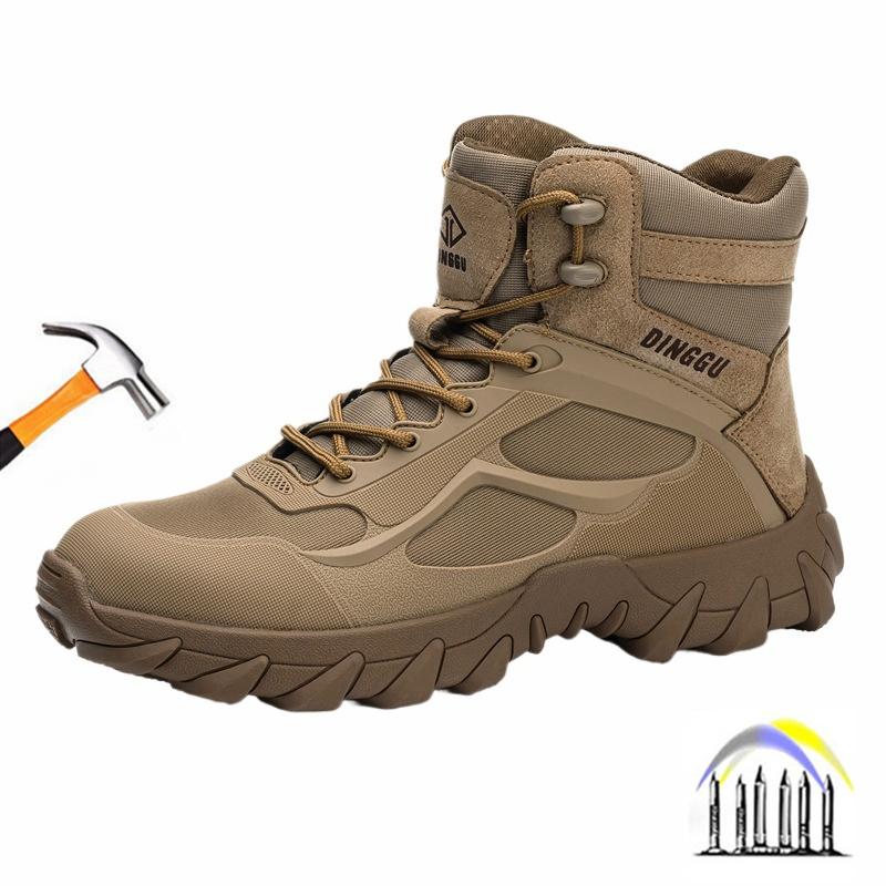 Steel Toe Work Boots for Men Anti Smash Anti Puncture Construction Site Safety Shoes Male Anti-Slip Industrial Protective Shoes