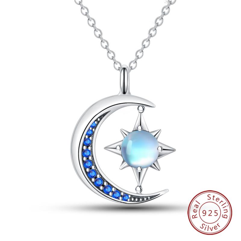 Necklace 925 Silver Cross Moonlight Guardian Dreamcatcher Necklace For Women Fashion Birthday Anniversary Jewelry Gifts