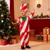 Candy Cane Christmas Costume for Adults Kids Red White Striped Top Pants Hat 3 Piece Set Christmas Cosplay Outfit for Men And Women