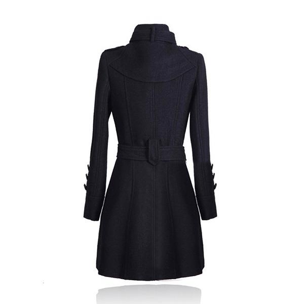Women New Fashion Spring Winter Autumn Loose Long Sleeve Jacket Coat Casual Wool Coat Women Jacket Pockets Windbreaker Cardigan Motorcycle Coat