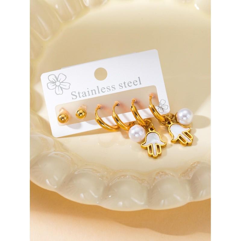 European and American Stainless Steel Heart, Star, and Butterfly Shape Accessory Set for Women