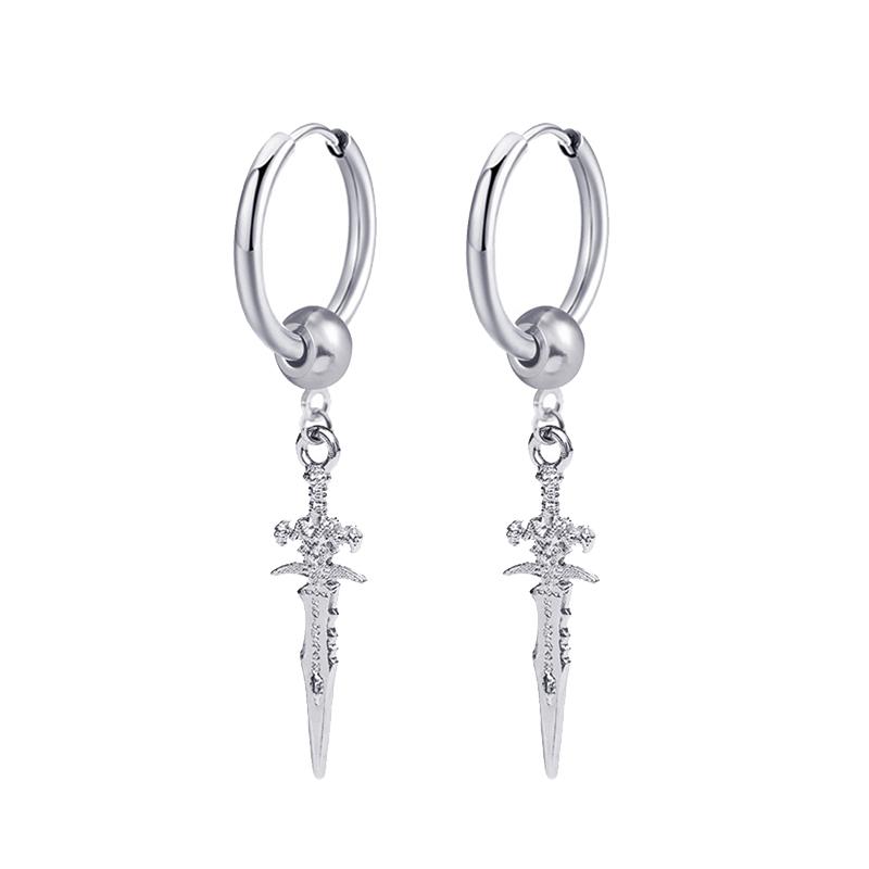 1 Paar Modische Punk Gothic Edelstahl Hängeohrringe Stecker für Damen Herren Gothic Street Pop Hip Hop Rock Ohrschmuck Geschenk