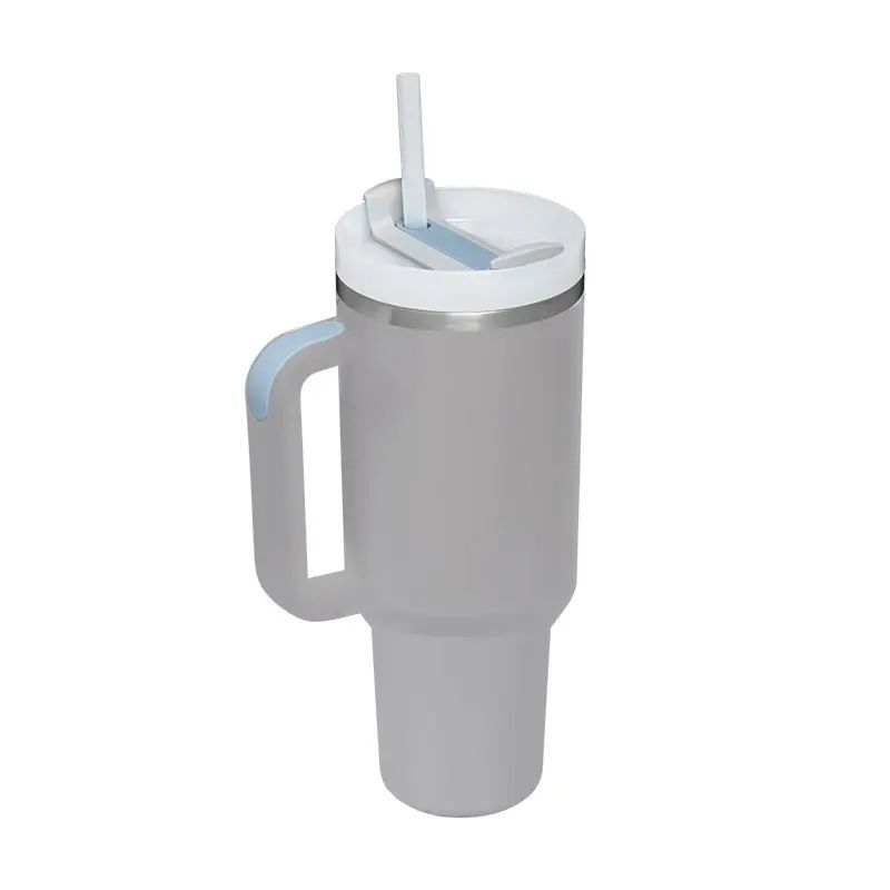 40oz/1200ml Large Capacity Insulation Tumbler With Straw, Portable Car Cup With Handle Suitable For Car Home Office Travel Birthday Gifts
