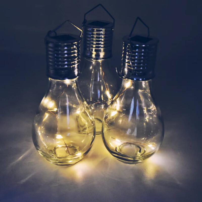 Solar Outdoor Decorative Glass Ball Bulb Lights - Warm White (4-Pack)