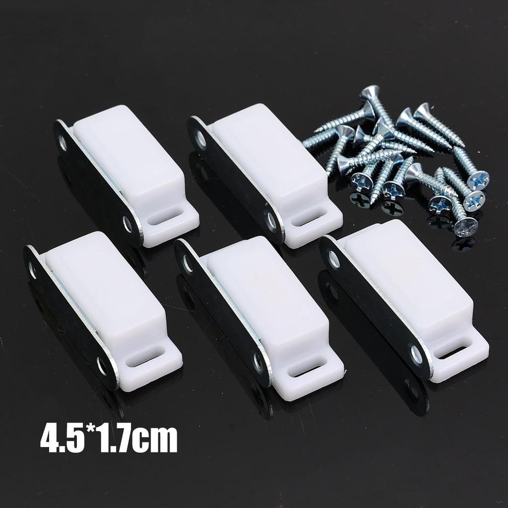 5-10set Magnetic Furniture Cabinet Locks Latch with Screws Door Cupboard Closer Hardware Plastic Strong Powerful Locking