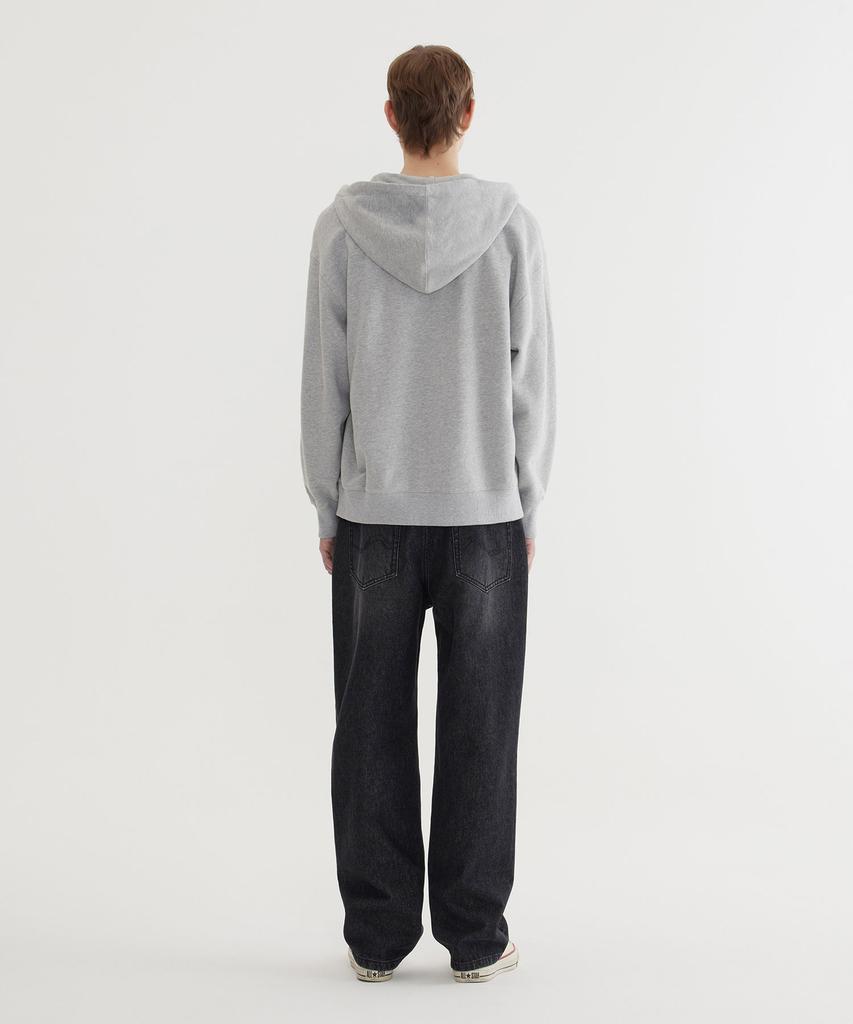 COVERNAT Authentic Logo Zip-Up Hoodie Melange Gray