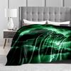 Green Lightning Storm Design blanket, Dark Cloud Patterned Floor blanket blanket, suitable for use in the bedroom, living room, on the sofa