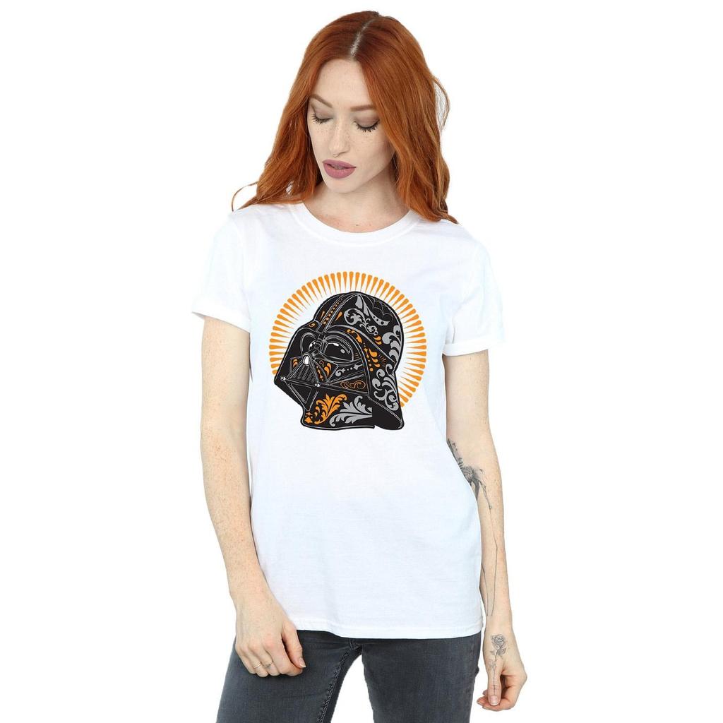 Star Wars Womens/Ladies Darth Vader Dia De Los Muertos Cotton Boyfriend T-Shirt