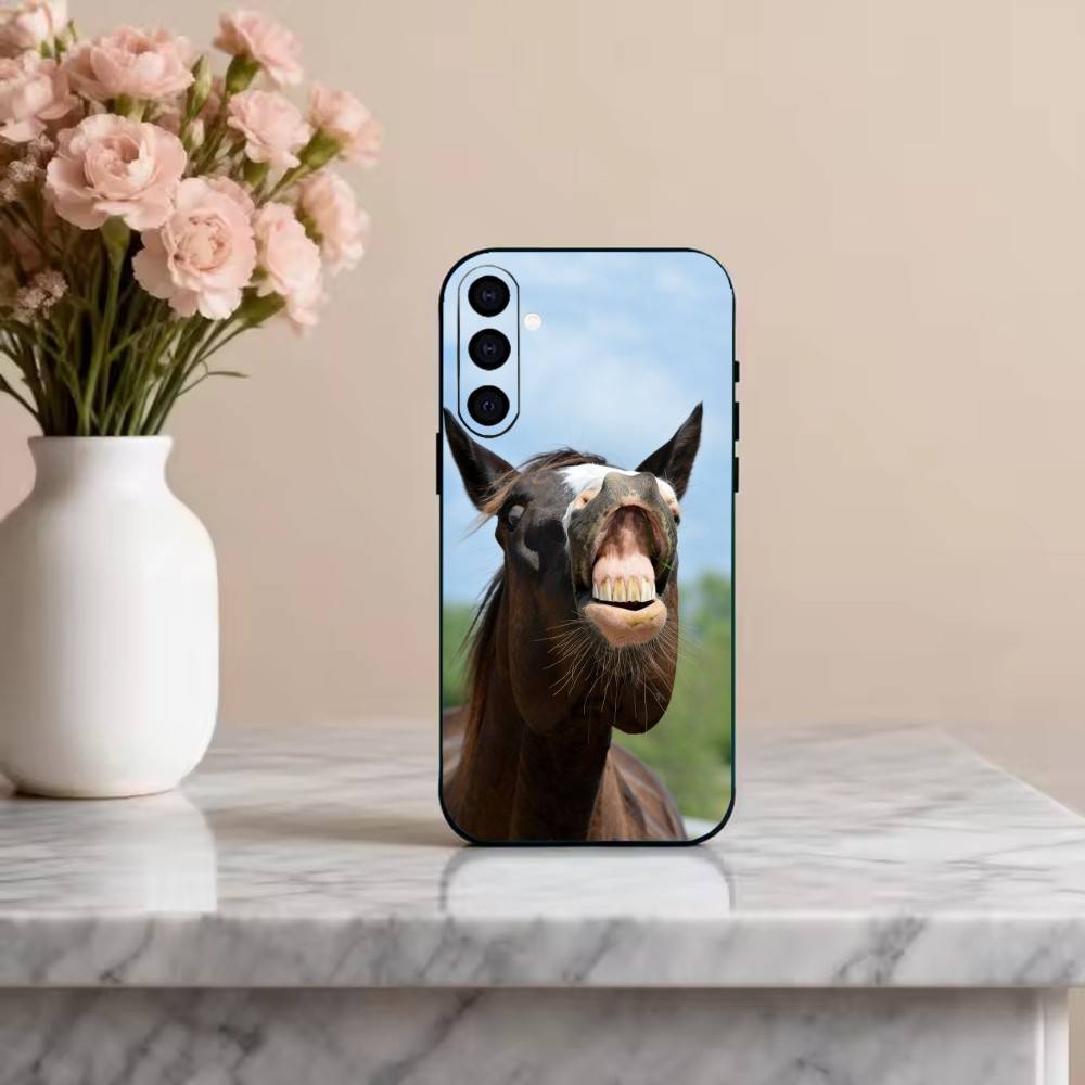 F-Funny H-Horse Phone Case For Samsung Galaxy A73,A72,A71,A70,A53,A52,A51,Others Soft Black Cover