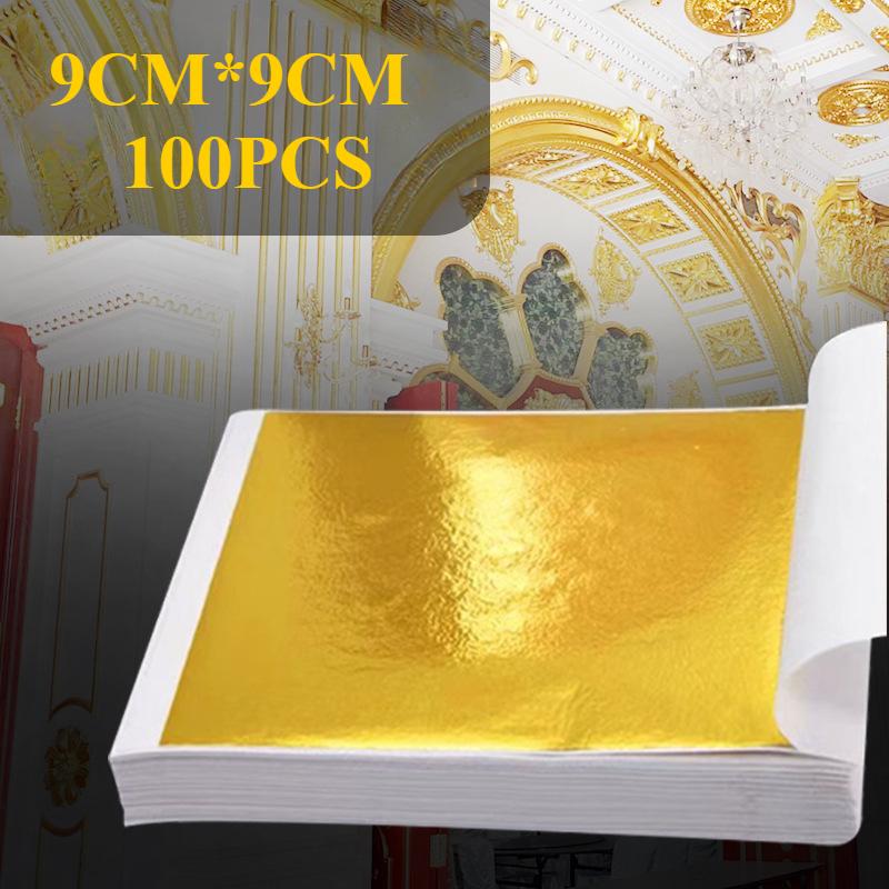 High Quality Gold/silver Foil Paper 9 * 9CM, Color, Buddha Statue Hotel Decoration Supplies, Furniture DIY Crafts Gold Foil Paper, Nail Art Supplies