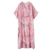 Manica corta Plus size vintage floreale nuovo in abiti per le donne casual larghi maxi lungo abito estivo