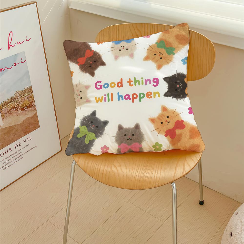 Cartoon good thing cat Cute cushion cover Pillow Cover Decoration Room Home Sofa living Office Car Nordic Simplicity