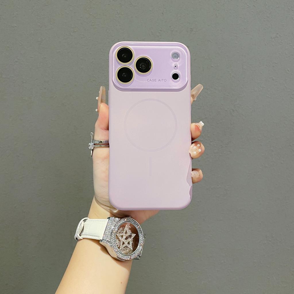 Large Window Magnetic Liquid Silicone Case For iPhone 17 Air 16 15 14 13 Pro Max For Magsafe Wireless Charge Matte Protect Cover