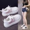 Internet Celebrity Platform White Shoes Women 2025 Spring and Autumn New Korean Version Round Head Middle Heel Casual Student Lace-up Board Shoes