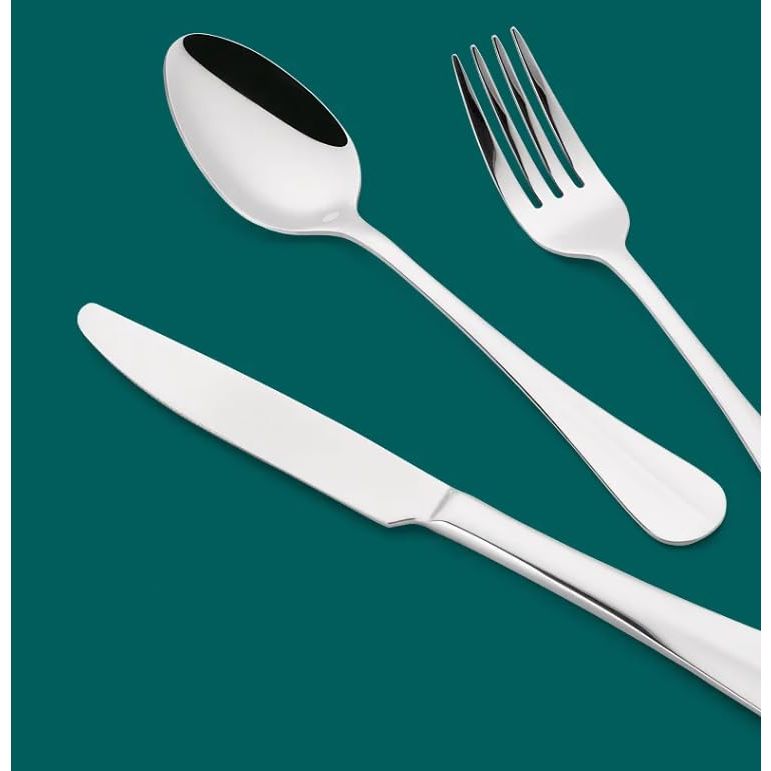 Silver Spoon Set Premium Stainless Steel Flatware Set Mirror Polished Cutlery Set Durable Home Kitchen Eating Tableware Set