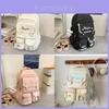 Nylon School Backpack For Students With Design And Letter Pattern For Campus Use